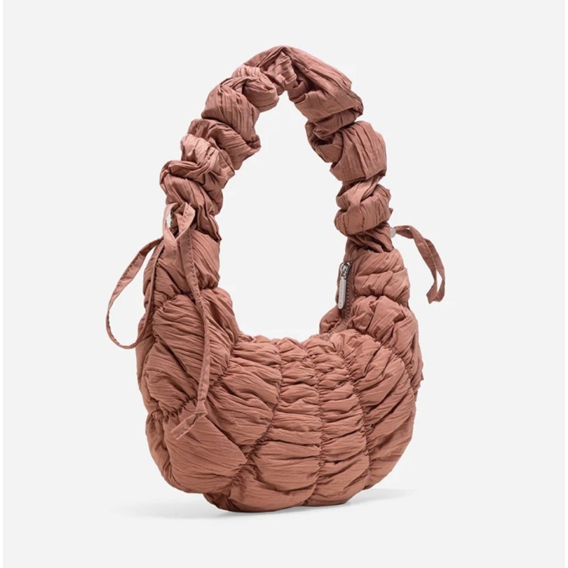 Quilted Hobo Bag (Muted Coral)