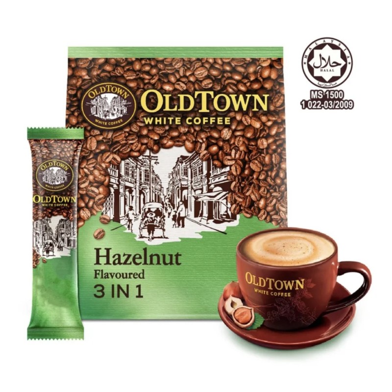 Old Town 3 in 1 Hazelnut Instant White Coffee 570g